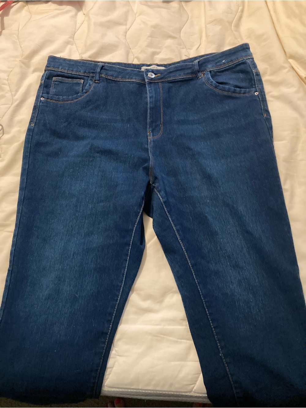 Denim&Co Dark Blue Straight Leg Jeans